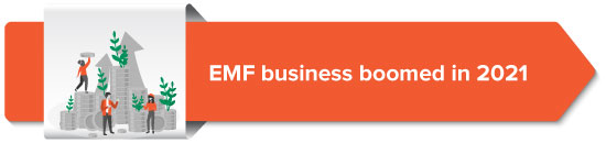 EMF business boomed in 2021