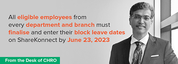 Block leave Desk of CHRO