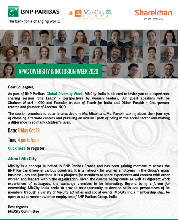 You are invited to the virtual launch of MixCity India in Sharekhan 