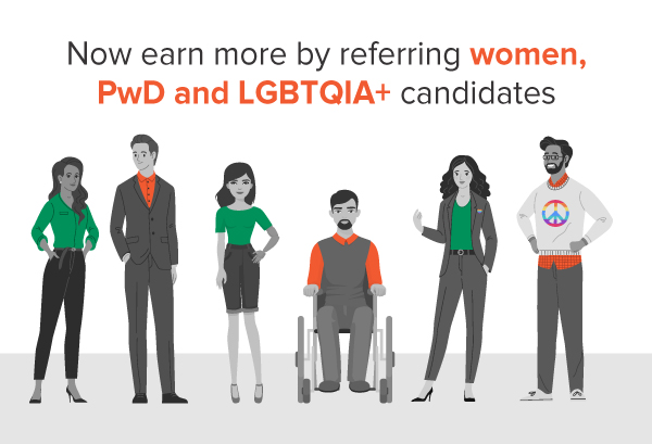 Referral amount revised for women, PwD and LGBT+ candidates