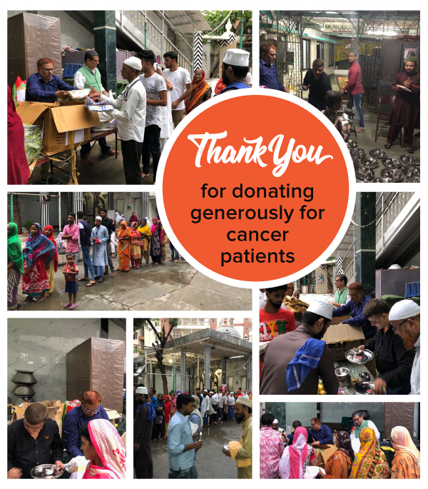 Thank you for donating generously for cancer patients